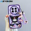 KEYSION Shockproof Case for Realme 13 Pro 5G with Lanyard Silicone Cute 3D Cartoon Doll Phone Cover for Realme 13 Pro+ 5G