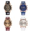 Женевские часы с красочным циферблатом и кожаным ремешком, повседневный стиль, кварцевые наручные часы для мужчин и женщин 28003 ремешок из бамбука)