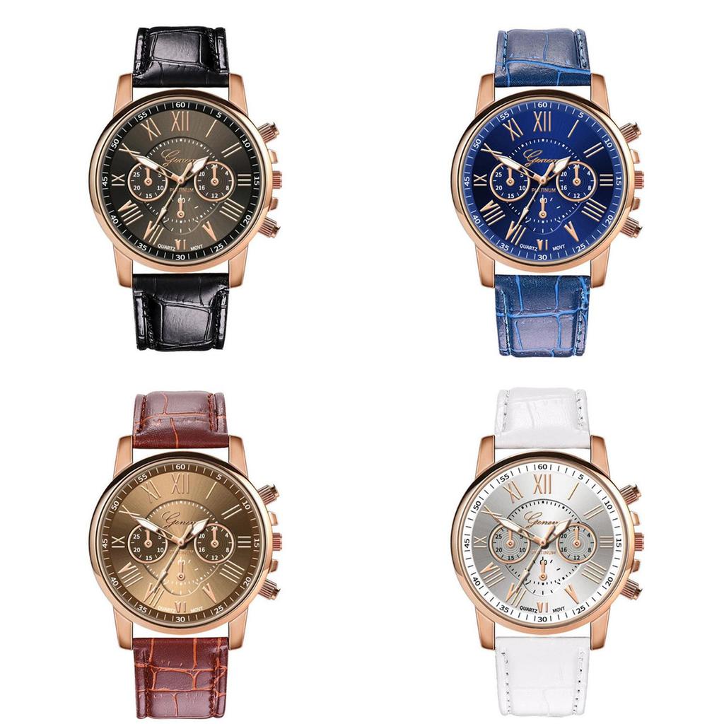 Женевские часы с красочным циферблатом и кожаным ремешком, повседневный стиль, кварцевые наручные часы для мужчин и женщин 28003 ремешок из бамбука)