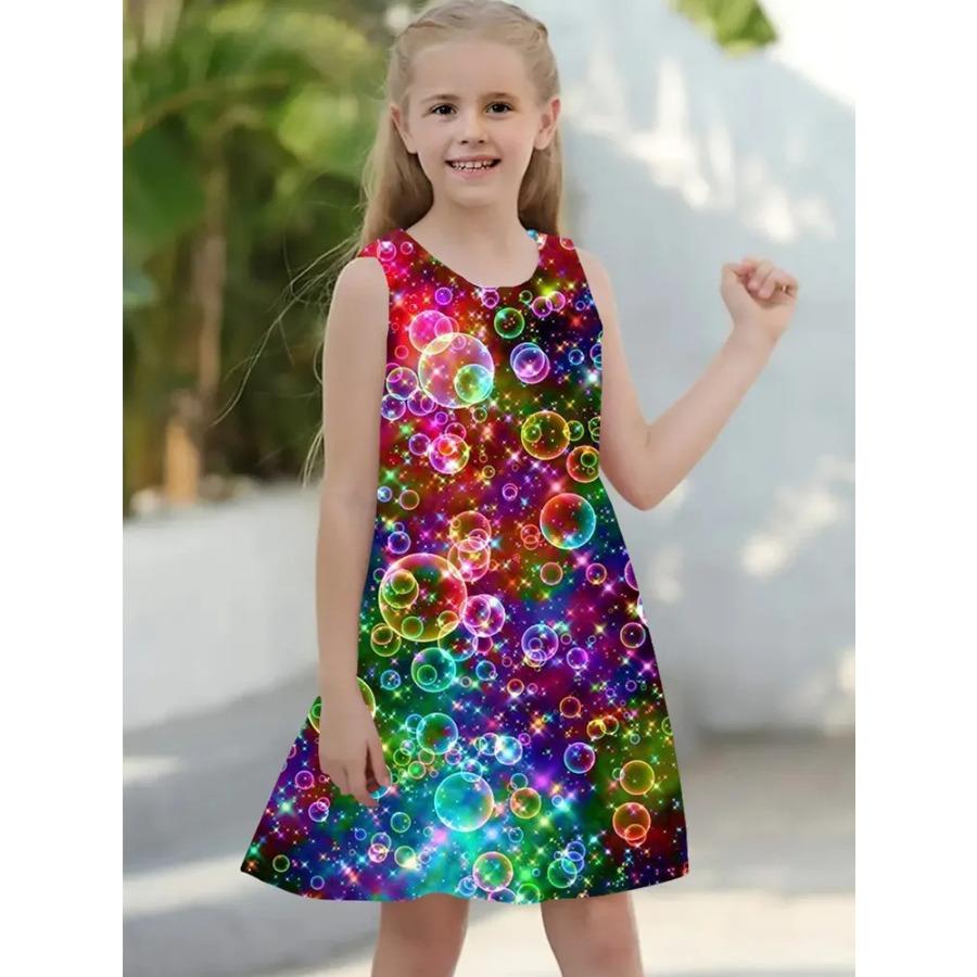 Платья для девочек от 4 до 14 лет, детское платье без рукавов с 3D принтом бабочек и животных, дышащая одежда с цифровым рисунком