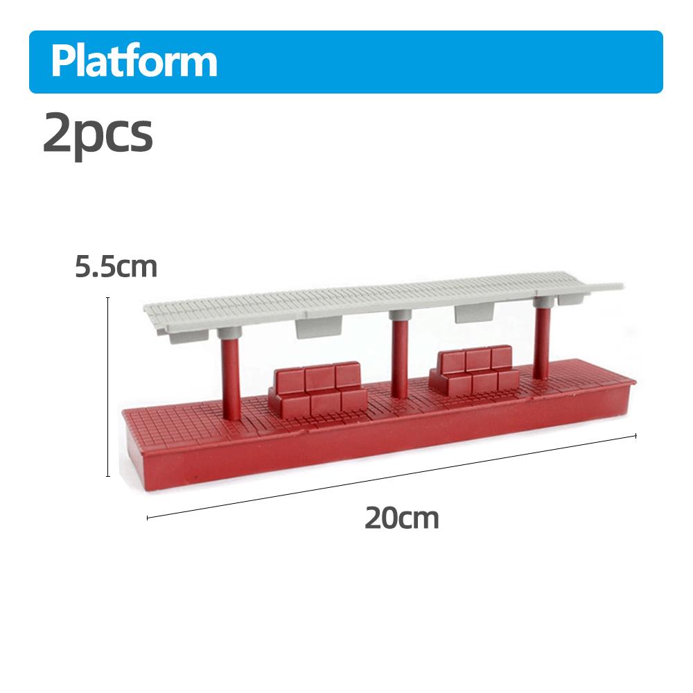 All Kinds of Plastic Rail Train Track Parts Accessories Station/Gas Station/Traffic Light/Bridge Special Gift for Children X1