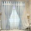 Утолщенная ткань, вышитые шторы, сплошной цвет, полное затемнение, напольная занавеска для гостиной, спальни, балкона, эркера, карниз