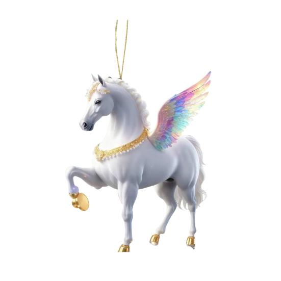Подвеска в виде лошади 2D Акриловая Реалистичная Лошадь Украшение Рождественская Игрушка с Петлей для Подвешивания Праздничный Декор для Любителей Конного Спорта