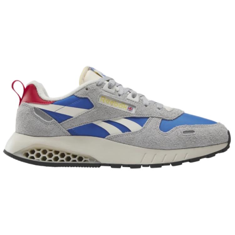 Reebok Классические кожаные кроссовки с амортизацией Hexalite, низкие, для бега, унисекс, серые, синие, 100074406