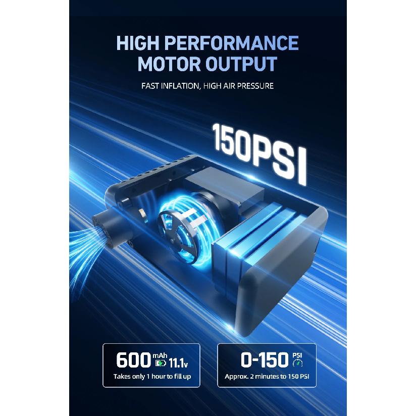 CYCLAMI A2 MAX 150 PSI Мини-электронасос Портативный беспроводной велонасос Presta Schrader Велоспорт MTB Шоссейный велосипед