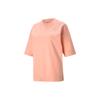 Classics Small Logo Casual Round Neck Short Sleeve Drop Shoulder T-Shirt Women T-Shirts Apricot-Red 531388-26