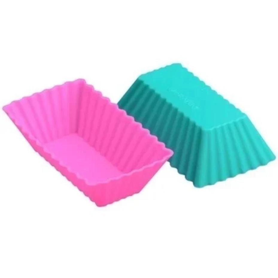 10Pcs/Set Silicone Cake Rectangular Moulds Cup Jelly Chocolate Soap Mold Household Kitchen Baking Dessert Mould Color Random