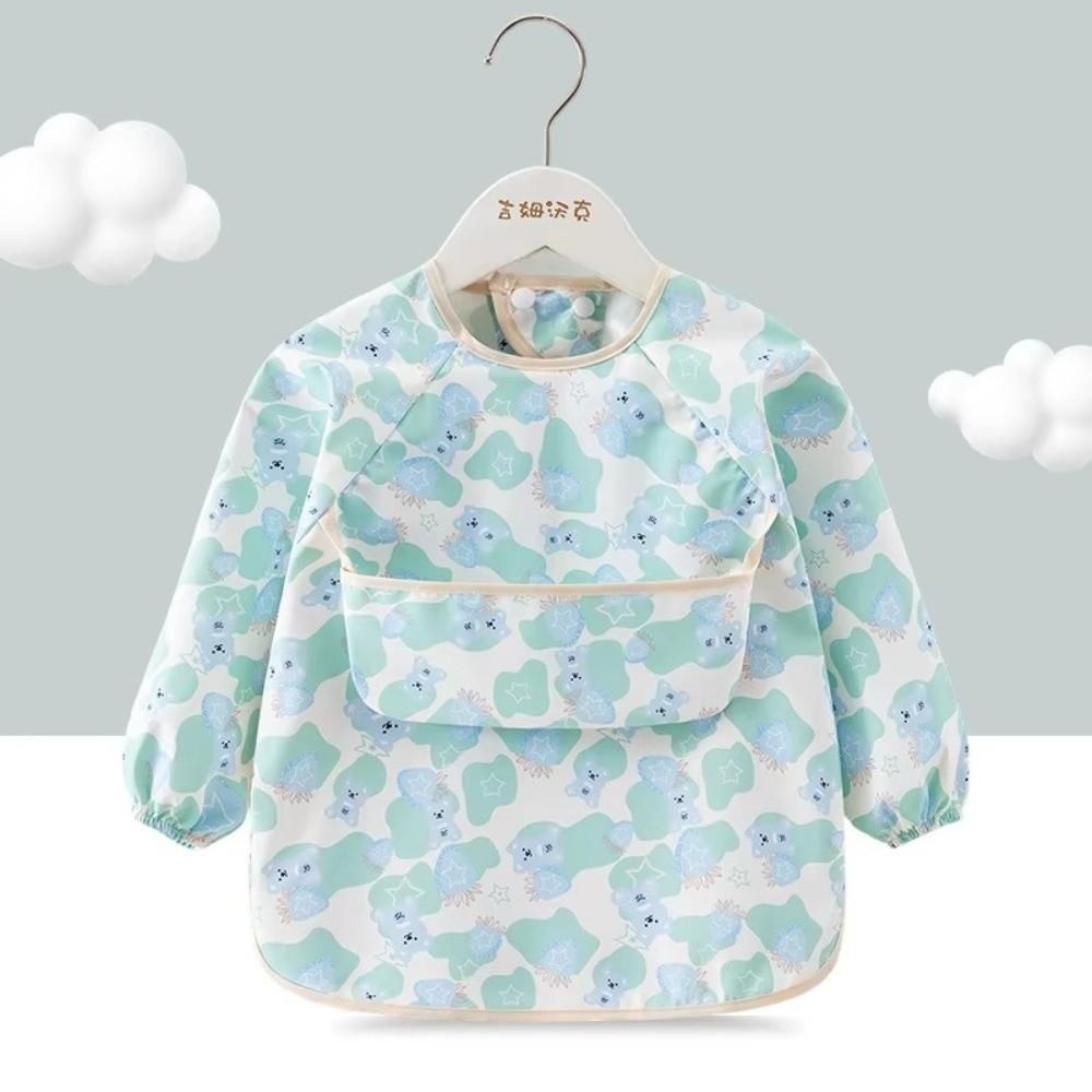 Feeding Blouse Child Feeding Bib Rice Pocket Toddler Bibs High Quality Long Sleeve Apron
