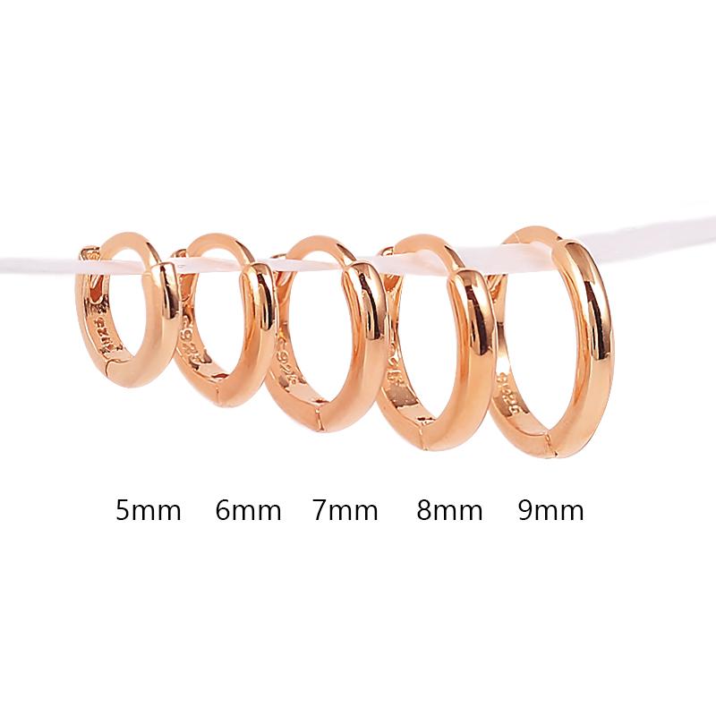 CANNER 5/6/7/8/9mm Real 925 Silver Hoop Earrings for Women Piercing Earings Round Circle Earring Jewelry pendientes