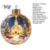 Festive Window Display Ornaments 3D Christmas Animal Faux Crystal Ball Ornament, Lighted Acrylic Hanging Decor Holiday with Hedgehog Penguin