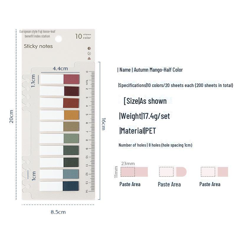 Стикеры Morandi Color Index: Пластиковые наклейки-индикаторы с возможностью записи