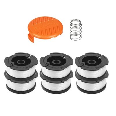 В упаковке 6 катушек триммера для травы, для триммера Black and Decker, диаметр 1,65 мм, катушка триммера 10 м.