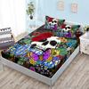 Skull Mattress Three-Piece Set, Bedspread, Pillowcase, Mattress Protective Cover, Dust-Proof And Non-Slip.