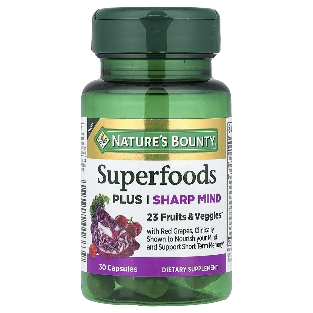 Nature's Bounty Superfood Plus Sharp Mind, 30 Capsules