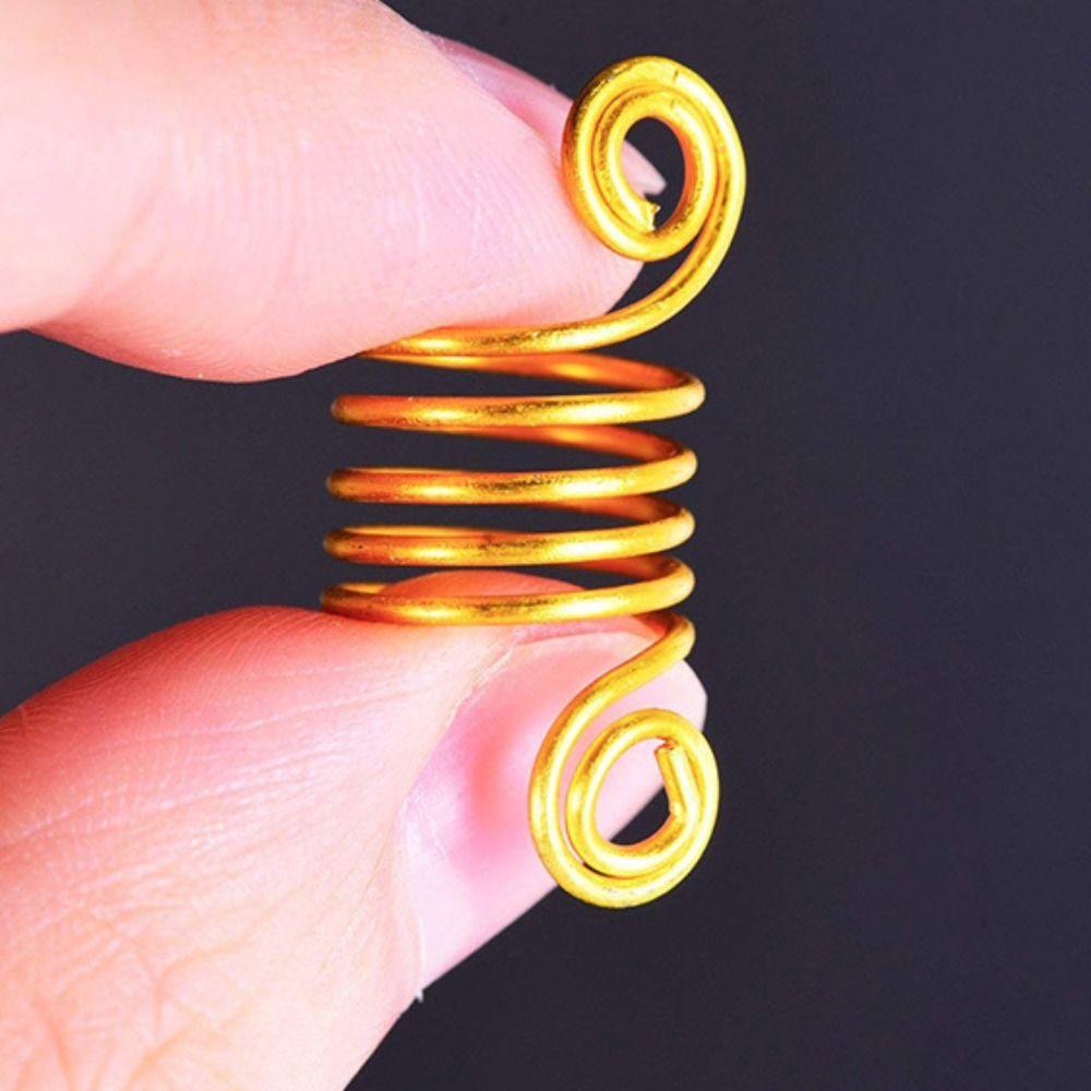 10Pcs Hair Braids Dreadlocks Beads Charms Cuffs Tubes Hair Accessories Spring Hair Rings  African