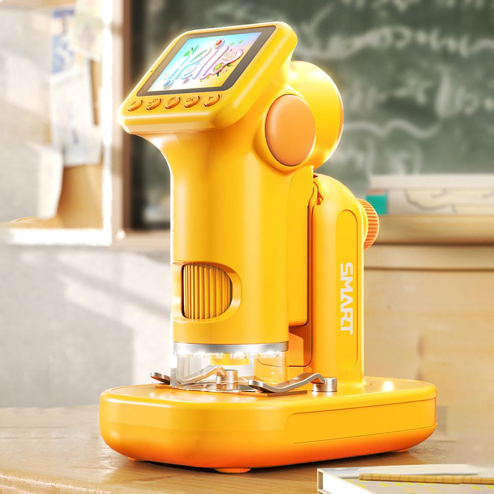 Микроскоп для детей с 2-дюймовым экраном Ручной микроскоп-камера Детский микроскоп 100-1600X Портативная ручная лупа