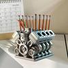 V6/V8 Engine Shaped Engine Block Pen Holder Crafts Pencil Organizer Desktop Decor  Accessories