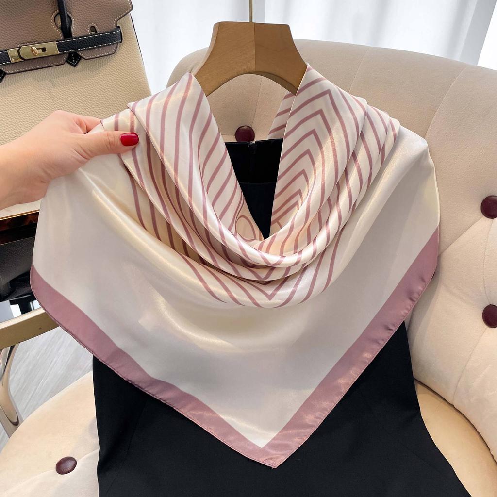 Высококачественные роскошные шелковые шарфы, повязка на голову, шарфы, шейный шарф для женщин, шелковый шарф с цепочкой, женская декоративная шаль