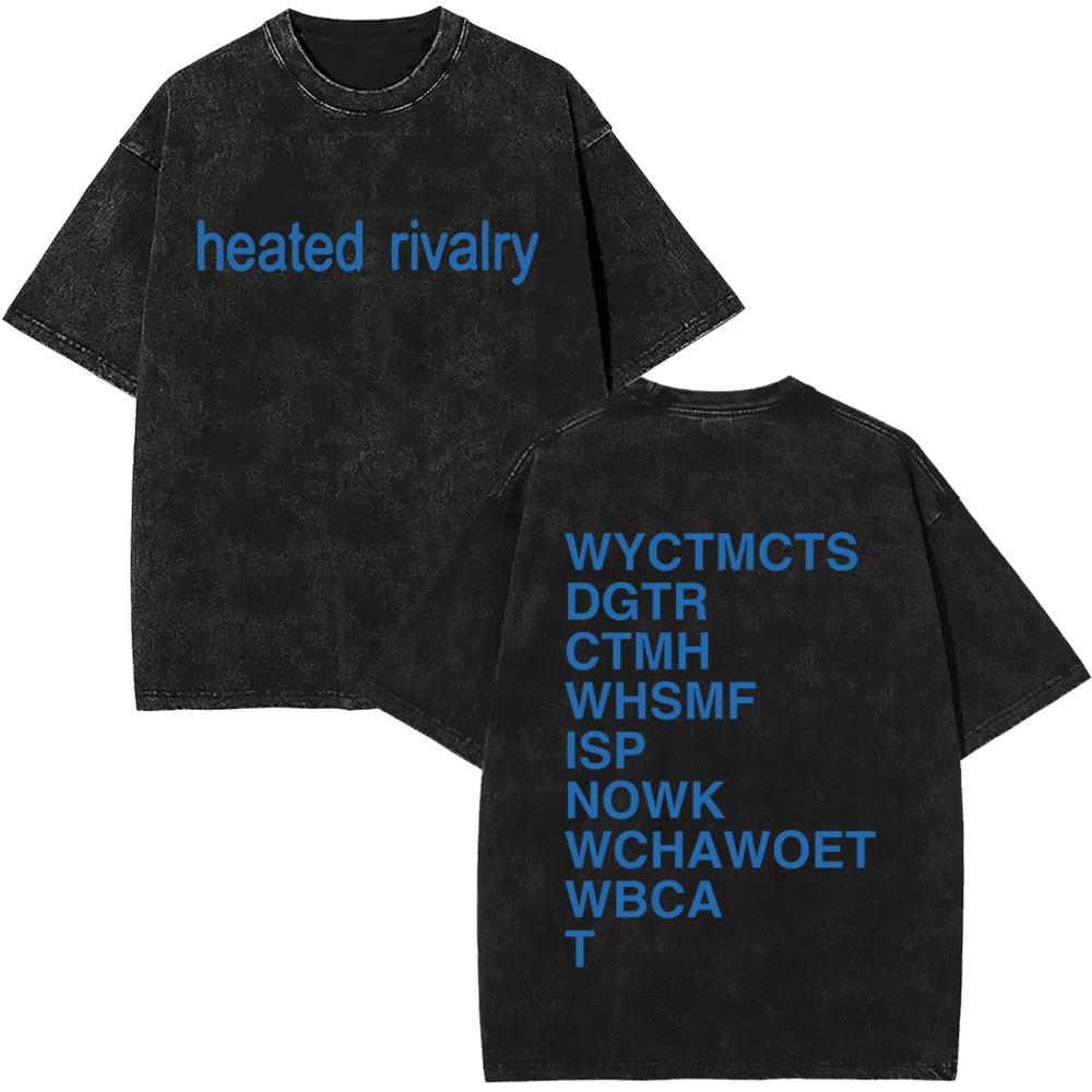 Heated Rivalry Heated All The Time Vintage Washed Tshirt Men Women Fashion Oversized Short Sleeve Tees Male Cotton T Shirt