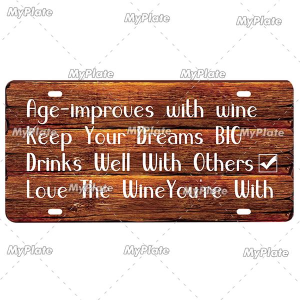 Vintage Wine & Coffee Metal Tin Sign - 15x30cm Plate, Man Cave Bar Wall Decor, Home Art Poster, 1pc