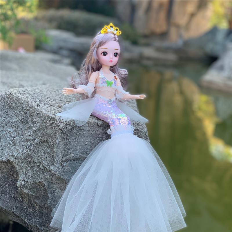 30 см кукла-русалка BJD с одеждой, головные уборы, 13 суставов, модная принцесса, платье русалки для маленьких девочек, аксессуары для кукол, игрушка своими руками в подарок