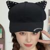 Модная шапка с кошачьими ушками, бейсболка с заклепками для взрослых унисекс, универсальная панк-шапка для вечеринок и повседневной носки