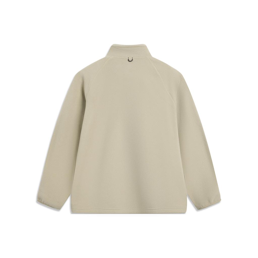 Li Ning Outdoor CF Флисовый Теплый Свободный Пуловер с Буквами Рукав Реглан Длинный Рукав Стойка Воротник Флисовая Куртка Мужские куртки AWDVE29-1