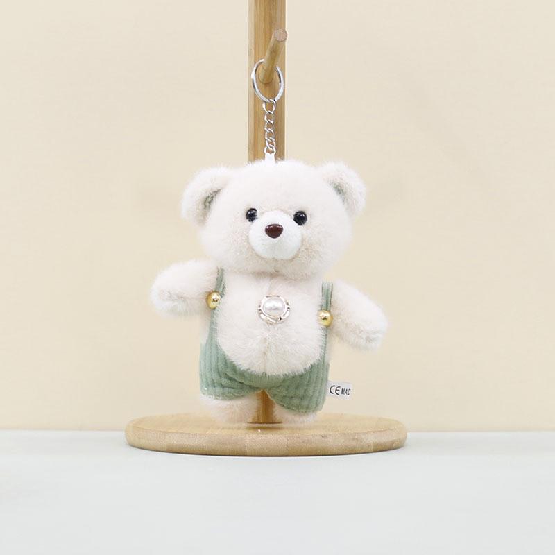 Big Whimsical Belly Teddy Bear Keychain Soft Plush Charm Adorable Bag Accessory