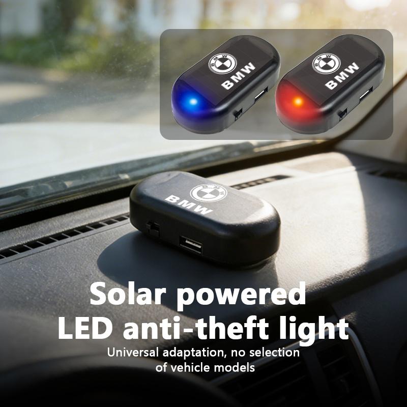 Mini LED Solar Power Car Warning Light Night Security Anti-Theft For BMW M Performance E36 E46 E60 E90 E91 E92 E93 F30 F20