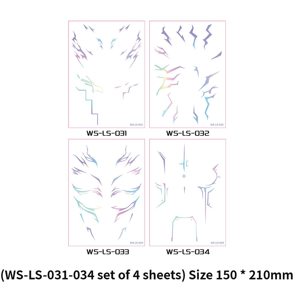 Аниме Хантер Хэллоуин Косплей Костюм Временная Татуировка Фиолетовая и Лазерная Разноцветная Полосатая Татуировка Лазерный Набор из 5 Штук