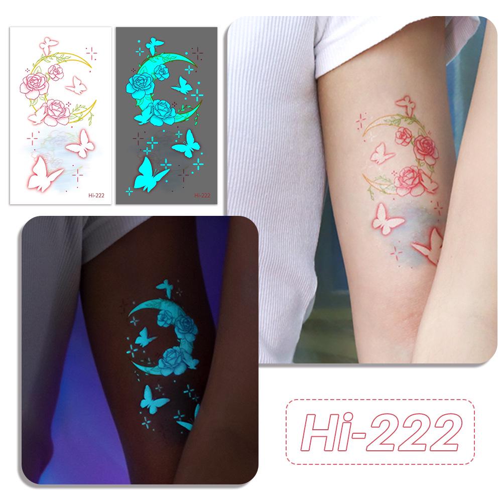 Rikaron Waterproof Luminous Butterfly Tattoo Stickers - Long-lasting, Realistic, Simple Japanese Washable Design for Dopamine Aesthetic.