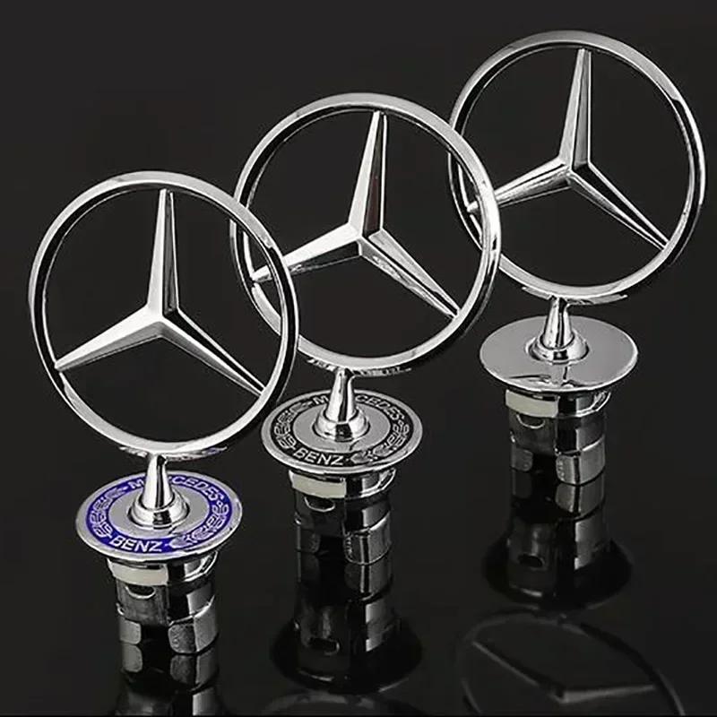 AJBR2 Zinc Alloy Car Front Hood Emblem Bonnet Label Badge Decal For Mercedes Benz C E S Class W204 W205 W212 W213 W211 W220 W222 W223