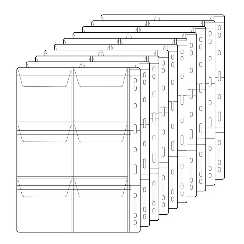 10 шт. 6/9-дырочные внутренние листы для альбома для монет, сменные листы, материал ПВХ, для защиты от пыли, отпечатков пальцев, для демонстрации коллекции