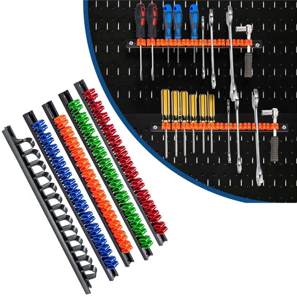Rail Rack Wrench Holder Plastic Storage Holder Professional Screwdriver Organizer Garage Workshops