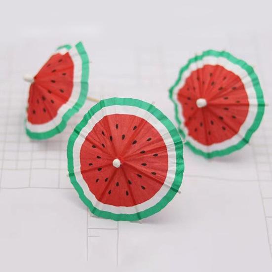 50 Pcs Cocktail Picks Hawaiian Party Decor Food Drink Picks Cupcake Toppers Umbrella Sticks for Summer Birthday Pool Parties