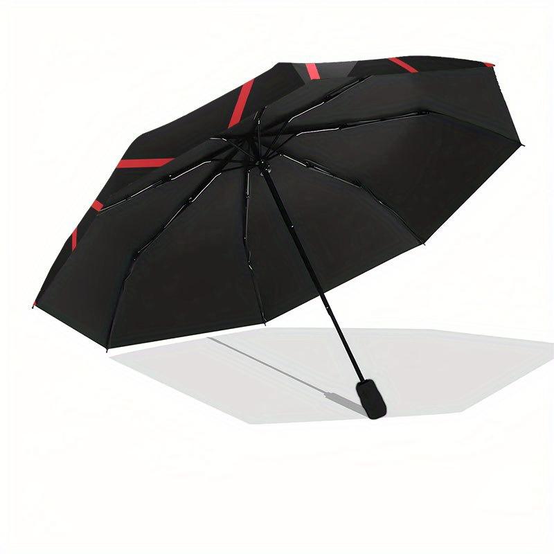 Red Pentagram Symbol Sticker, Mystic Alchemy DesignUmbrella with Cute Design, Portable 3-Fold Compact Umbrella for Men & Women, Valentine's Day Mother