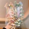 Sequin Tulle Bow Hair Clips Sweet Lolita Dress Hair Accessories Bell Orchid Ribbon Barrettes  Prom
