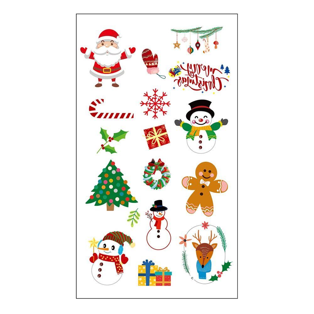 10 шт., водонепроницаемые рождественские временные татуировки, водонепроницаемые рождественские подарки, руки, тело