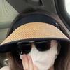 Sweet Sun Protection Straw Hat Practical Large Eaves Visors Beach Hat Uv Protection Women Empty Top Ponytail Hats