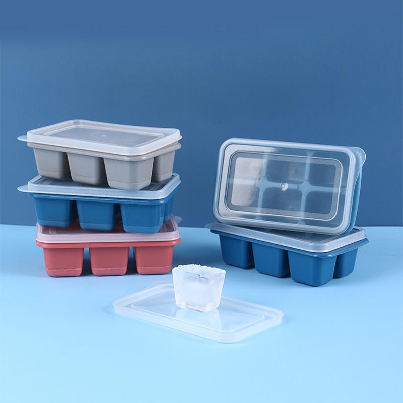 2024 Новая форма для льда, форма для заморозки, холодильник, домашняя замороженная коробка для льда с крышкой, силиконовая, горячая в TikTok, форма для льда