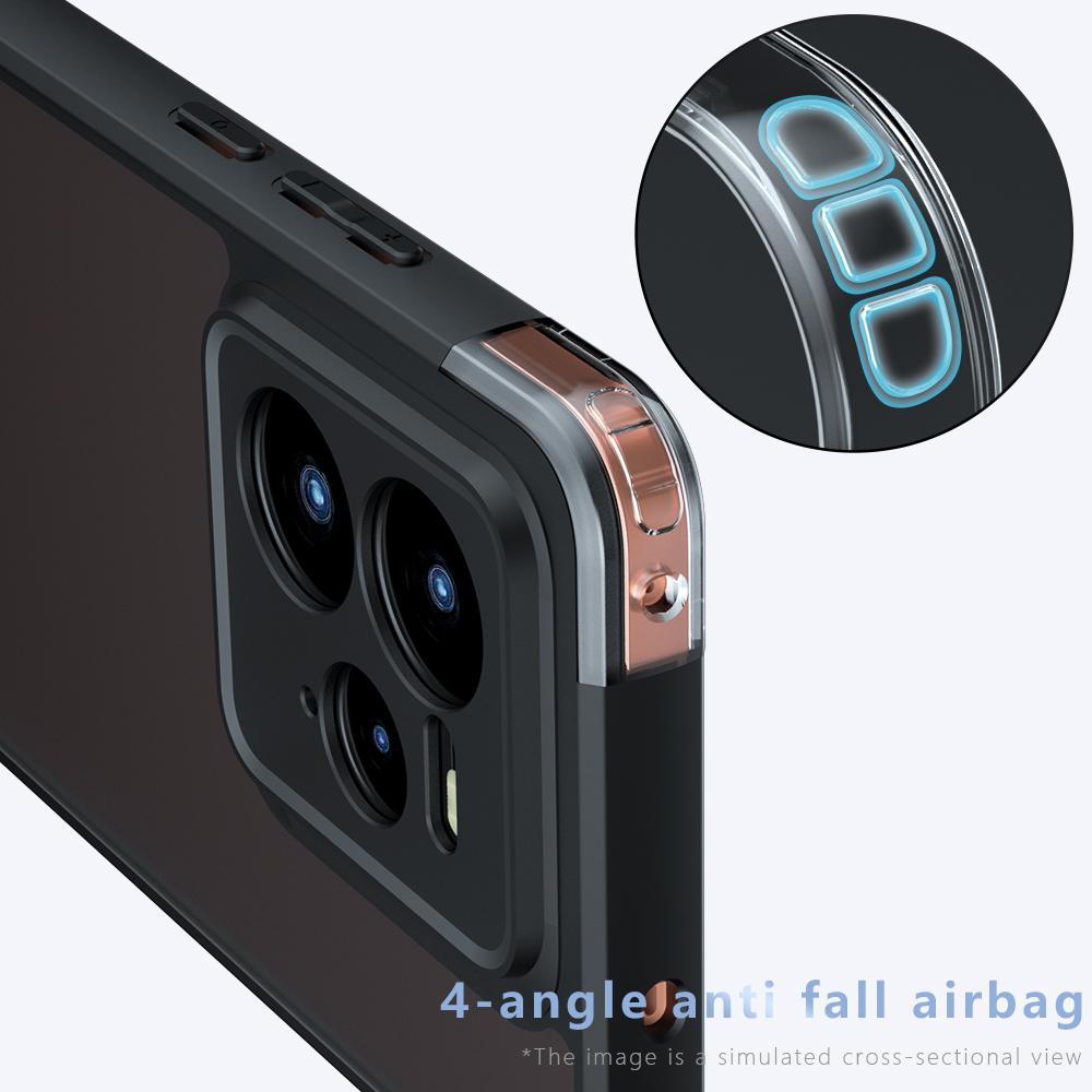 Для Realme GT 7 Pro 5G Чехол-Скин-Тач ТПУ + ПК Матовый Задняя крышка телефона, Прозрачный черный