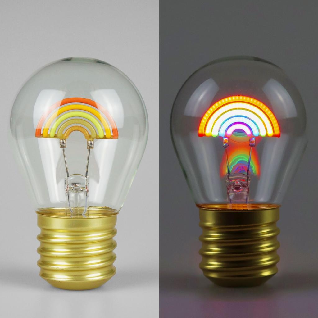 Cute Cartoon LED Bulb Night Light, Rechargeable, Colorful Decorative Portable Lamp
