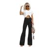 Spring and Autumn Women's Plus Size Solid Color Corduroy Temperament Pants Micro Pant High Waist Casual Pants