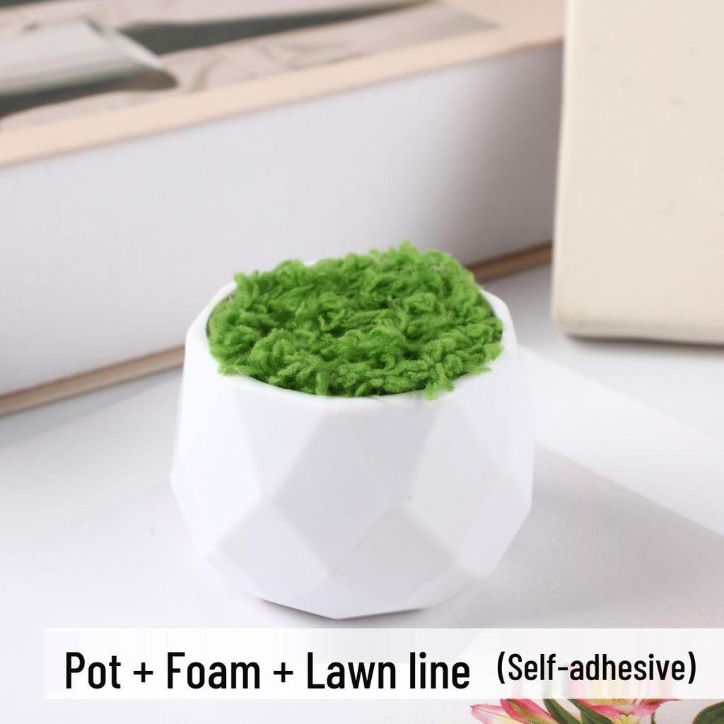 Personalized Diamond-Shaped Crochet-Style White Flower Pot with Optional Colors (Plastic, Yarn Weave Design)