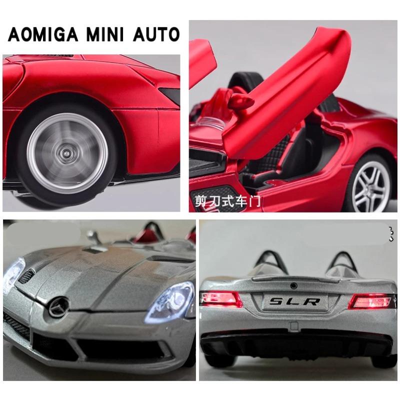 1/32 Benz SLR Roadster сплав спортивная модель автомобиля литая металлическая игрушечная машина модель автомобиля имитация звука свет коллекция детские подарки