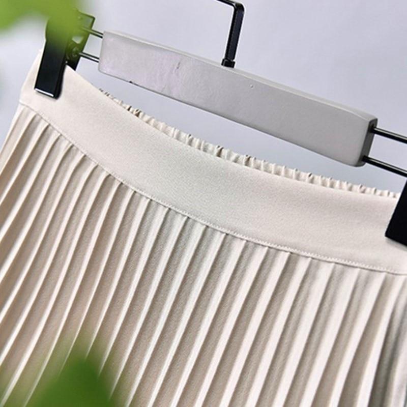 Женская весенне-осенняя элегантная шикарная однотонная плиссированная юбка с высокой талией, роскошная мода с эластичной женской C-035