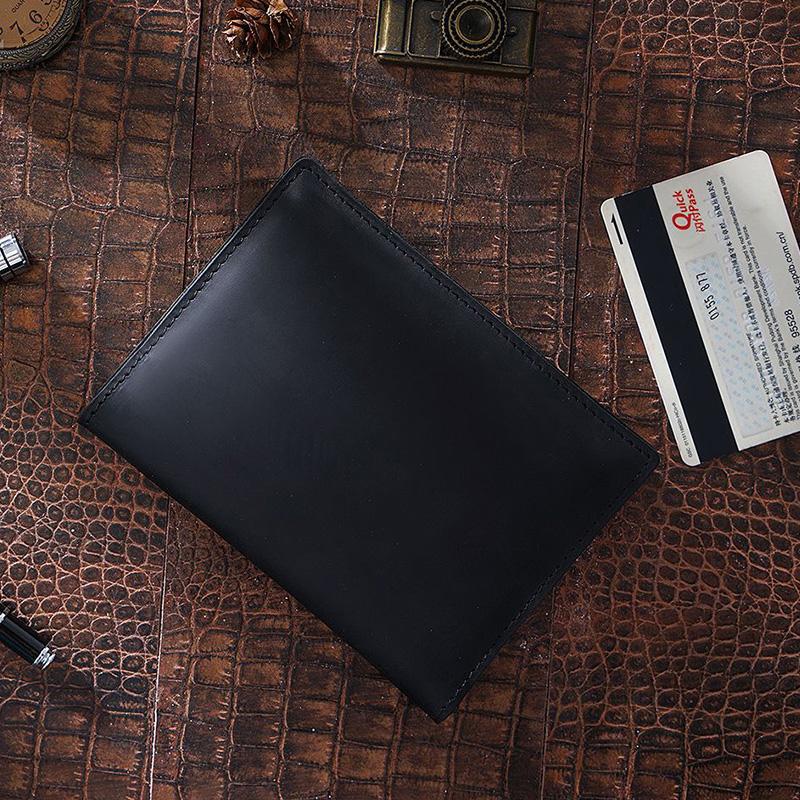 High Quality Vintage Natural Crazy Horse Cowhide Travel Passport Covers Men Genuine Leather Driver License Case Credit Card Holder Handmade