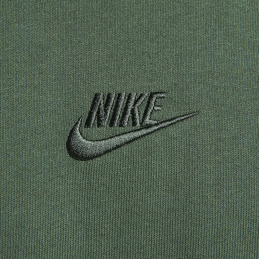 Nike Однотонная футболка с вышитым логотипом, свободного кроя, с круглым вырезом и короткими рукавами, мужской топ, зеленый FB9767-323