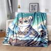 1pc Cute Animals Printing Lightweight Flannel Blanket, Comfortable and Warm Blanket, for Camping Sofa Bed and Couch Office, Gift