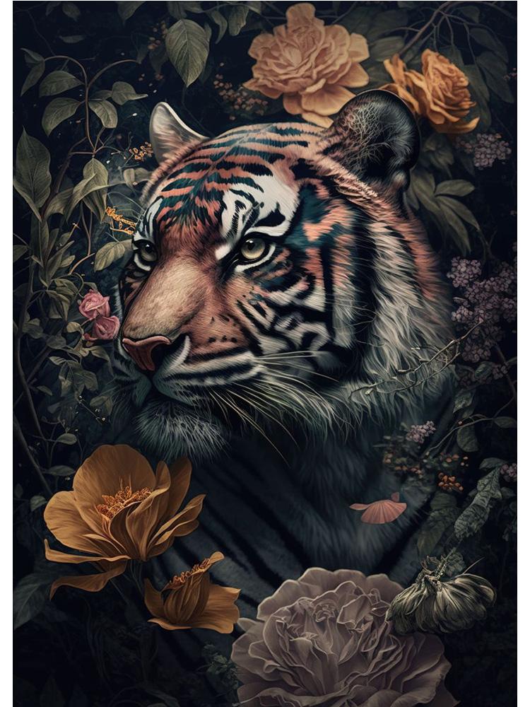 Винтажные животные в джунглях, цветы, холст, картина, печать плакатов, павлин, тукан, попугай, слон, обезьяна, настенная живопись, домашний декор для комнаты